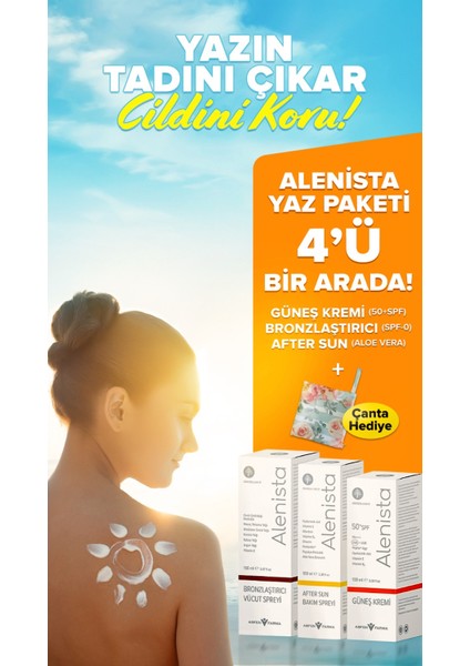 Yaz Paketi 4'ü Bir Arada! (Güneş Kremi, Bronzlaştırıc, After Sun) + Çanta Hediyeli