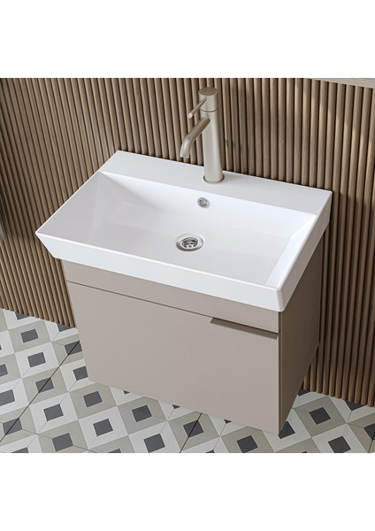 Likya Mdflam Kapaklı Lavabolu 60 cm Banyo Alt Dolabı + Banyo Üst Dolabı + Banyo Boy Dolabı fırsatları