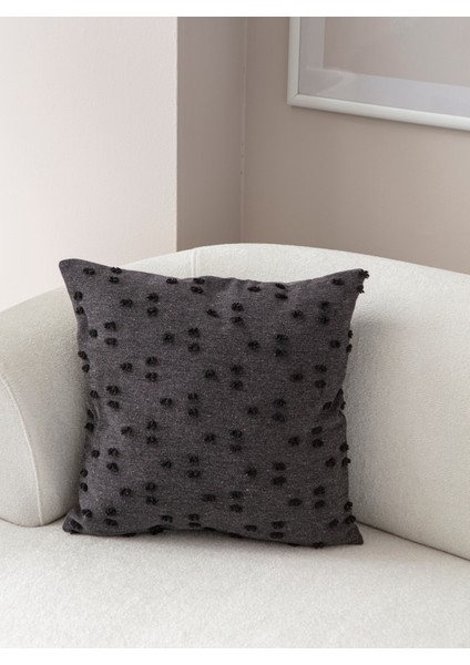 Nokta Desenli Punch Işlemeli Keten Kırlent Kılıfı 43X43CM, Dekoratif Kırlent Kılıfı fiyatları