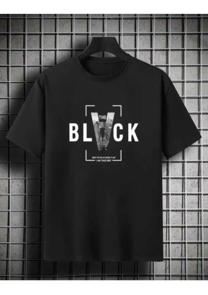 Malkoçbey Black Baskılı Oversize Unisex Basic O Yaka T-Shirt