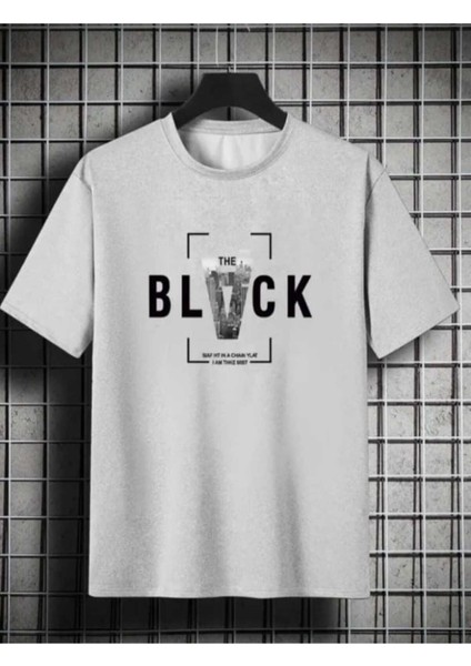 Malkoçbey Black Baskılı Oversize Unisex Basic O Yaka T-Shirt