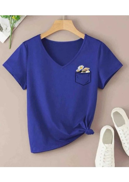 Malkoçbey Cep Detay Baskılı Oversize Unisex Basic T-Shirt