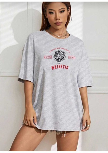 Çizgi Film Karakterleri Baskılı Oversize Basic O Yaka Unisex T-Shirt