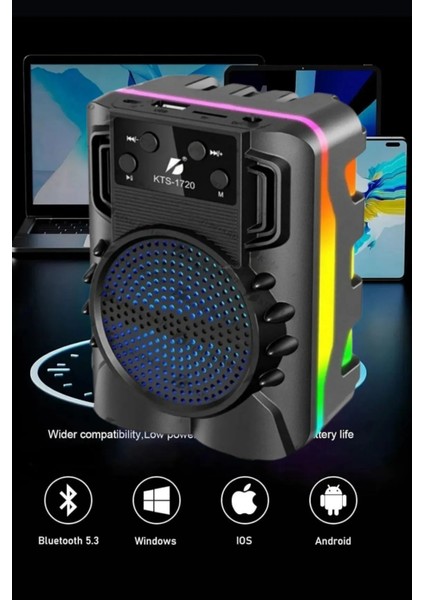 Taşınabilir Bluetooth Hoparlör – Rgb Işıklı, Extra Bass, Radyolu, Usb+Sd Girişli, Kablosuz Speaker fiyatları