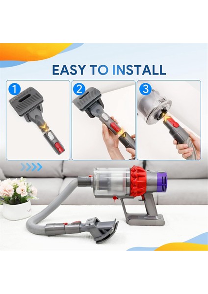 V7 V8 V10 V11 V15 Vakumlu Evcil Hayvan Bakım Seti - Uzatma Hortumu ve Adaptörlü Köpek Fırçası Tüy Alma Aparatı (Yurt Dışından) modelleri