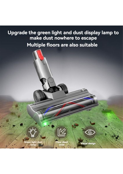 V10 Slim V12 Vakum Ataşmanı Için LED Toz Algılamalı Doğrudan Tahrikli Fırça Başlığı Halı Zemin Temizleyici (Yurt Dışından) fiyatları