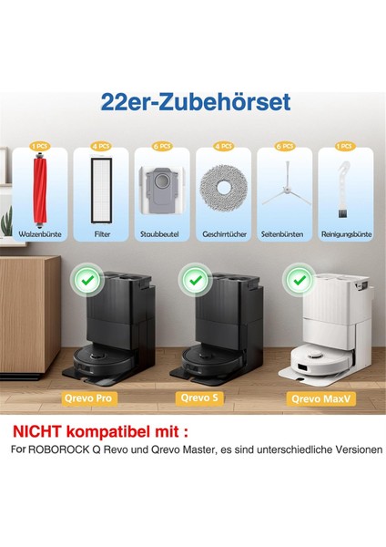 Qrevo S/qrevo Pro/qrevo Max V Ana Yan Fırça Hepa Filtre Paspas Bezi Toz Torbaları Yedek Parçaları (Yurt Dışından) fırsatları