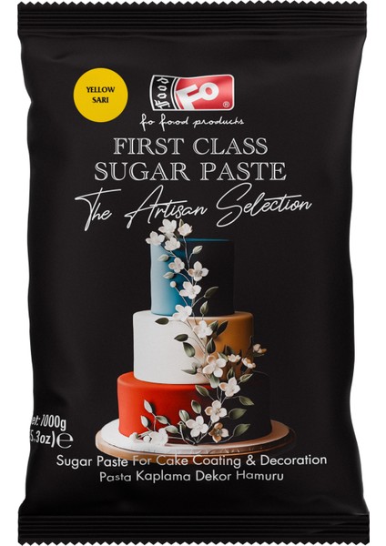 Sarı First Class Kaplama, Dekor ve Çiçek Yapımı için Şeker Hamuru 1 kg