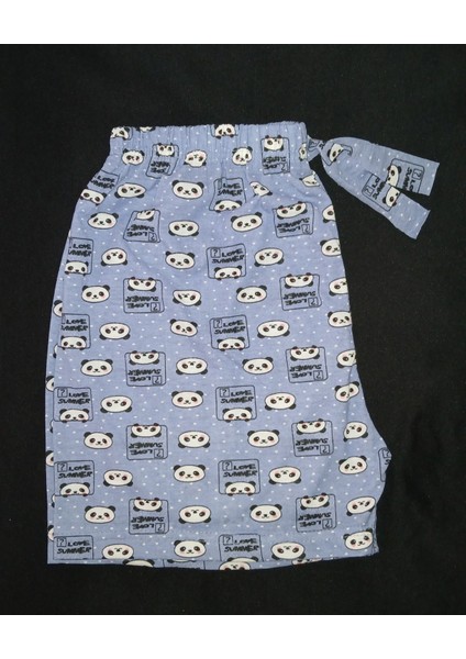 Tatlı Panda Desenli Mavi Pijama Şort - Bukadinca fiyatları