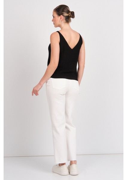 Kadın Onlshına V Yaka Simli Örme Bluz 15322379 Siyah fırsatları