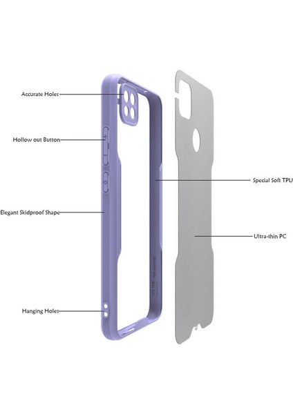 Xiaomi Redmi 9c Kılıf Kflg Parfe Kapak-Mor modelleri