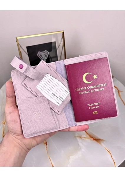 Hakiki Deri Pasaport Kılıfı ve Valiz Etiketi 2038