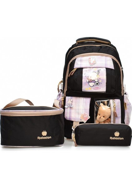 3'lü Ilkokul Çantası Seti Okul Çantası & Termal Beslenme Çantası & Kalemlik 1395