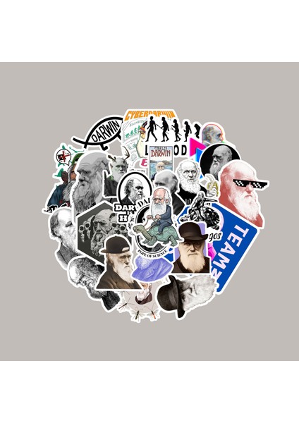 Charles Darwin Sticker Paketi -Bullet Journal - Ajanda - Planner - Defter - Laptop Etiket Çıkartma Çok Renkli 10 x 15 Paket Boyutu 3 x 5 cm Stickerlar Paket Içeriği 25 Adet Dadi Ramba Sticker fiyatları