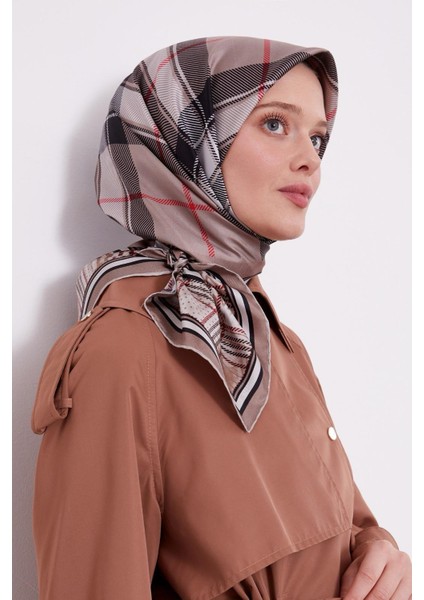 Ipek Eşarp Twill Vizon Ekosekareli