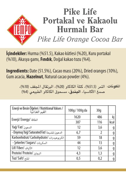Kakaolu Portakallı Bar 30 G x 12 Adet indirimleri