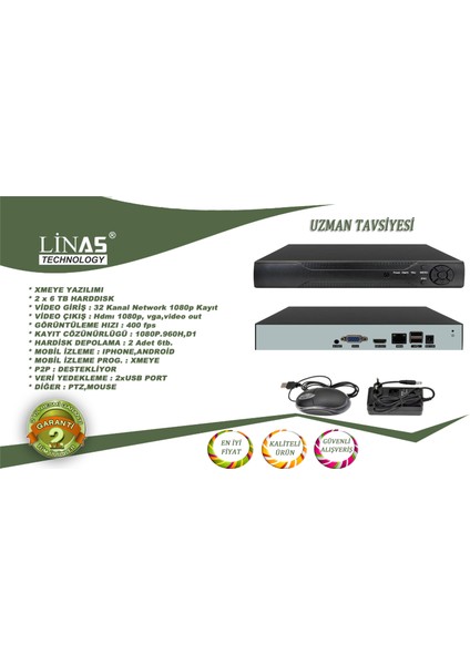 32 Kanal Nvr Ip Xmeye Kayıt Cihazı fiyatları