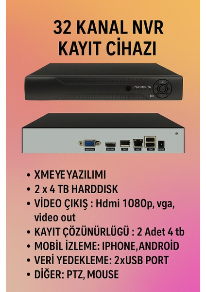 32 Kanal Nvr Ip Xmeye Kayıt Cihazı modelleri