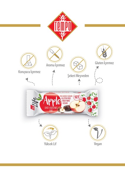 Elma Hurma Fındık Bar 30 G x 12 Adet modelleri