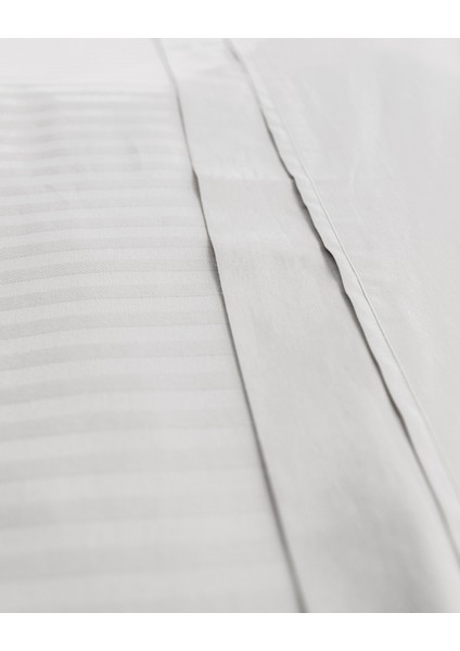 Adrien Çift Kişilik %100 Pamuklu Çizgili Kapaklı Nevresim Takımı - Gri modelleri