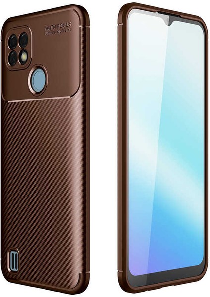 Realme C21 Kılıf Kflg Negro Silikon Kapak-Kahverengi