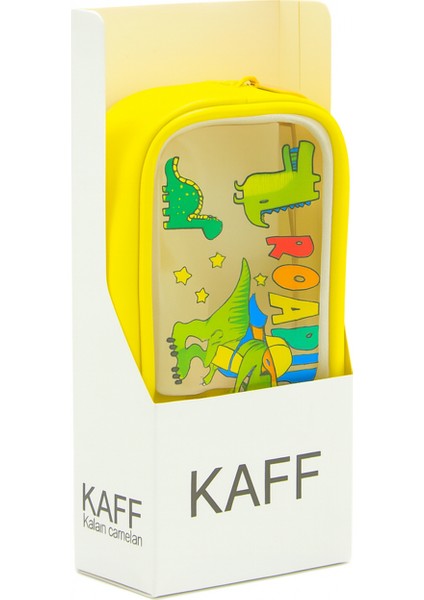 Sarı Renk Dino Desenli Şeffaf Su Geçirmez Tek Bölmeli Kalem Kutusu indirimleri