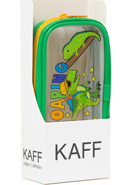Yeşil Renk Dino Desenli Şeffaf Su Geçirmez Tek Bölmeli Kalem Kutusu modelleri