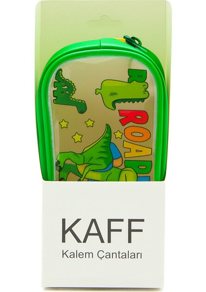 Yeşil Renk Dino Desenli Şeffaf Su Geçirmez Tek Bölmeli Kalem Kutusu indirimleri