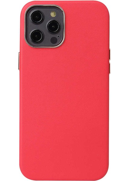 iPhone 12 Pro Uyumlu Kflg Leathersafe Wireless Kapak-Kırmızı