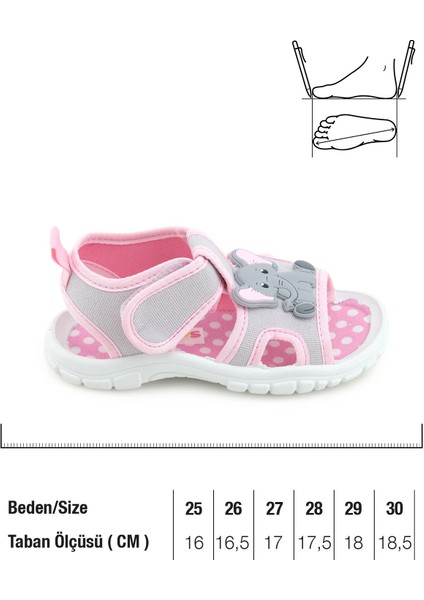 Kız Çocuk Bilekten Cırtlı Ayarlanabilir Pvc Rahat Esnek Taban Günlük Sandalet fiyatları