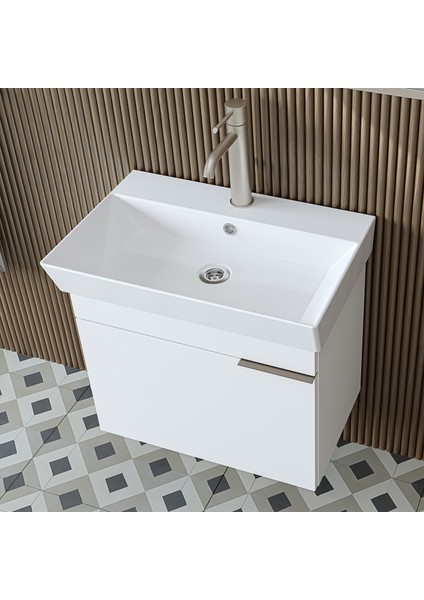 Likya Mdflam Kapaklı Lavabolu 60 cm Banyo Alt Dolabı + Banyo Üst Dolabı + Banyo Boy Dolabı fırsatları
