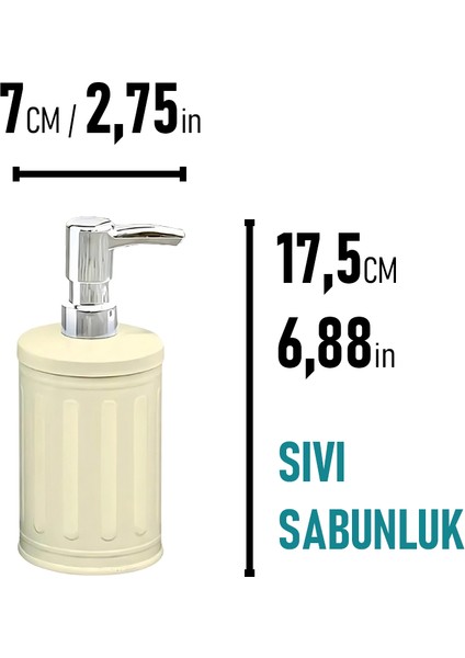 Vintage 4'lü Çöp Kovası Banyo Seti Çizgili Krem fırsatları