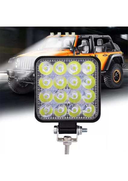 HL-5100 12-60 Volt 16 Ledli Projektör Tekne Karavan Off Road Sis Farı Lambası Geri Vites Lambası