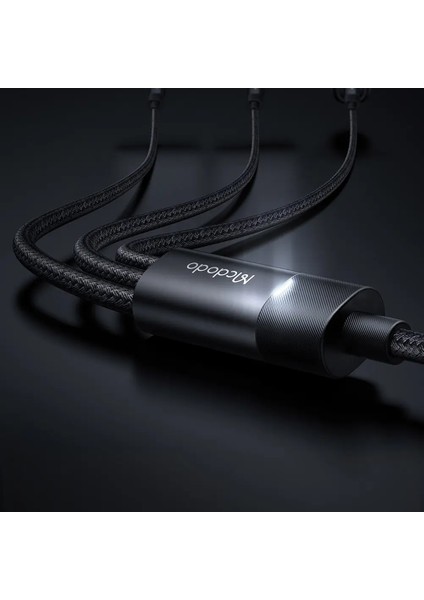 CA-5790 3'ü 1 Arada Usb-A'dan Usb-C'ye + Lightning + Mikro USB Şarj ve Veri Aktarım Kablosu 1,2 M modelleri