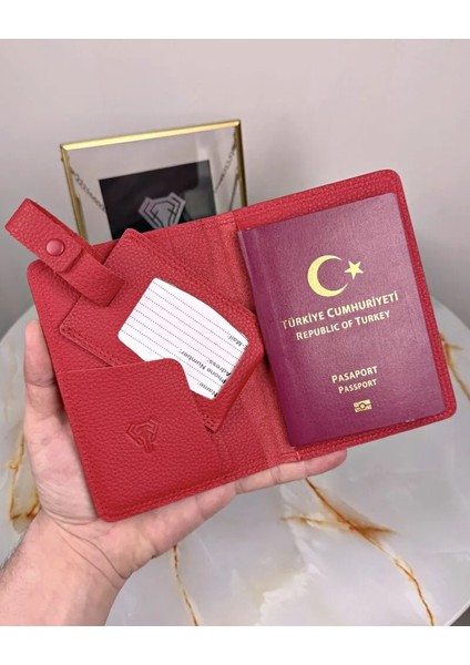 Hakiki Deri Pasaport Kılıfı ve Valiz Etiketi 2038