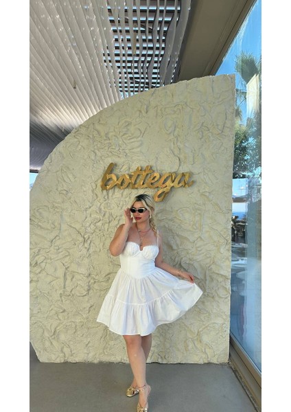 Beyaz Serena Gögüs Cuplı Elbise indirimleri