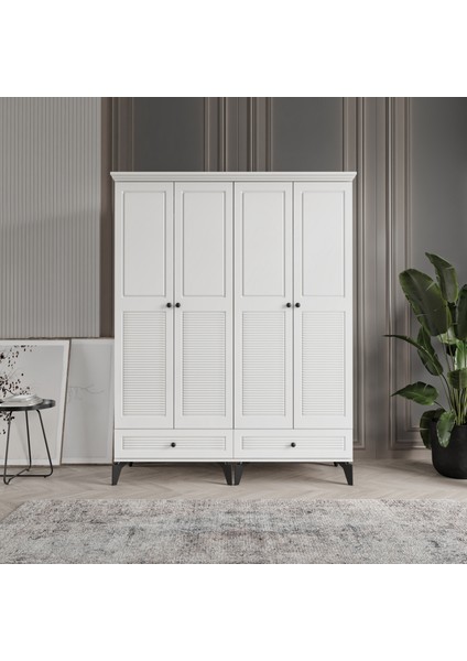Nisa 4 Kapaklı Gardırop Dolap 160cm