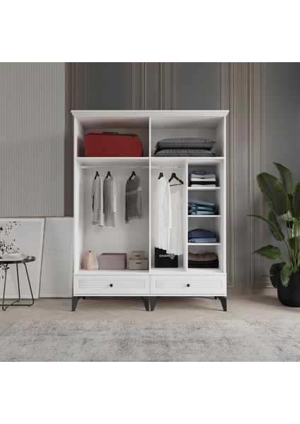 Nisa 4 Kapaklı Gardırop Dolap 160cm modelleri