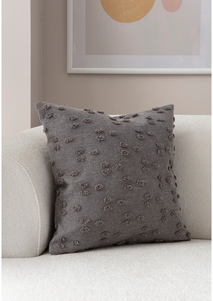 Nokta Desenli Punch Işlemeli Keten Kırlent Kılıfı 43X43CM, Dekoratif Kırlent Kılıfı fiyatları