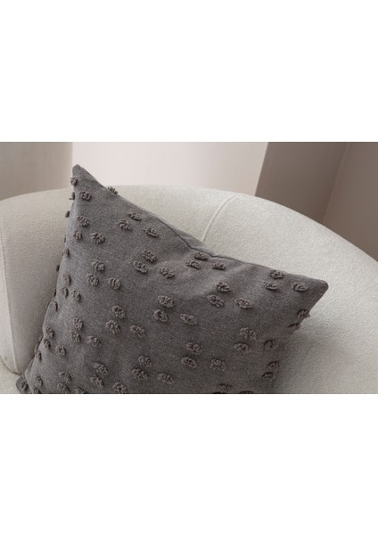 Nokta Desenli Punch Işlemeli Keten Kırlent Kılıfı 43X43CM, Dekoratif Kırlent Kılıfı modelleri