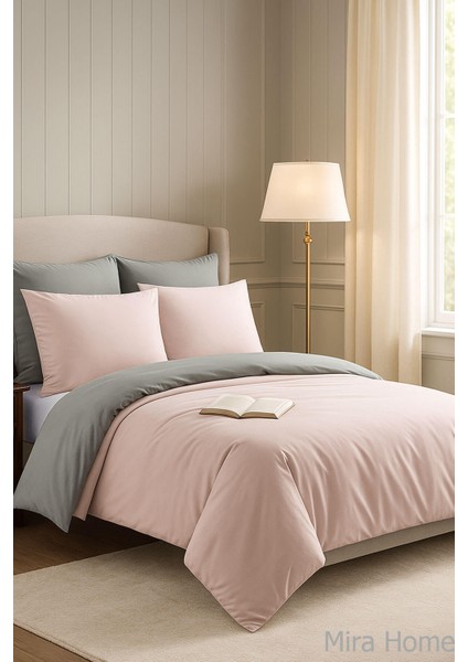 Çift Kişilik Nevresim Takımı Pamuklu Çift Taraflı Lastikli Çarşaflı