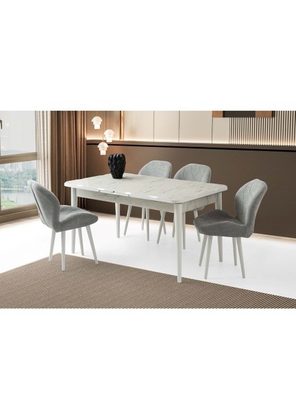 Marmo Mobilgen Porto Sandalye 160+37 Kelebek Kütük Hg Açılabilir Masa Takımı
