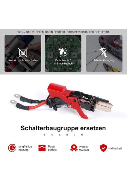 SV10 Elektrikli Süpürge Aksesuarları Için V8 Anahtar Tertibatı, Güç Tetik Parçalarının Değiştirilmesi Kırmızı Düğme (Yurt Dışından) fırsatları