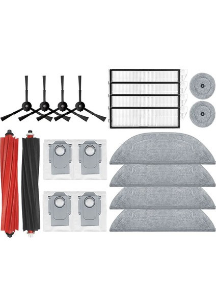 S8 Maxv Ultra Robot Süpürge Yedek Parçaları Ana Yan Fırça Paspas Hepa Filtreler Toz Torbaları Aksesuarlar (Yurt Dışından)
