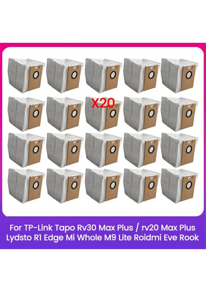 RV30 / RV20 / R1 Edge / Miwhole M9 Lite / Eve Vakum Parçaları Için Toz Torbası 20 Adet (Yurt Dışından)