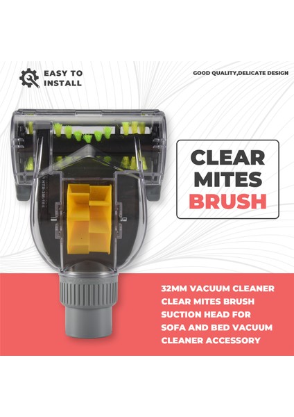 32MM Elektrikli Süpürge Şeffaf Mayt Fırça Emiş Başlığı Kanepe ve Yatak Aksesuarı Için (Yurt Dışından) fırsatları