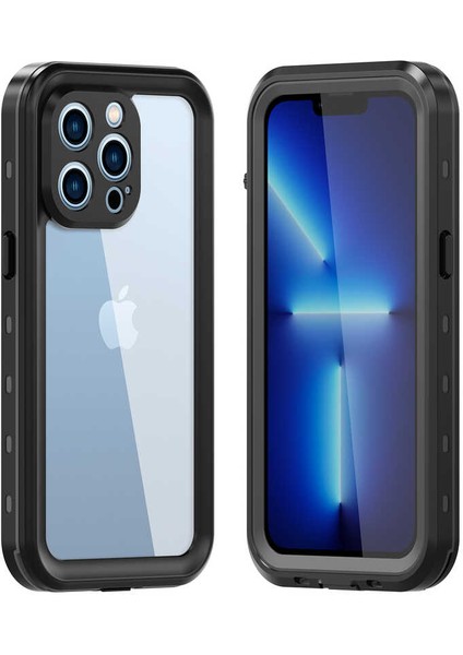 iPhone 13 Pro Uyumlu 1-1 Su Geçirmez Kılıf-Siyah