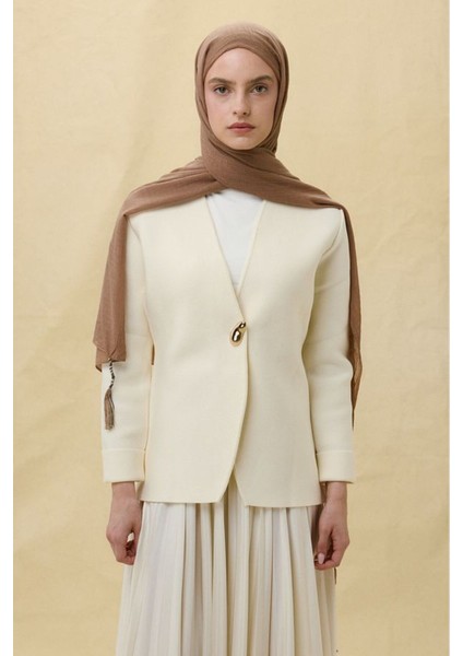 Brıce Vizon Uzun Saçak Püsküllü Pamuklu Şal