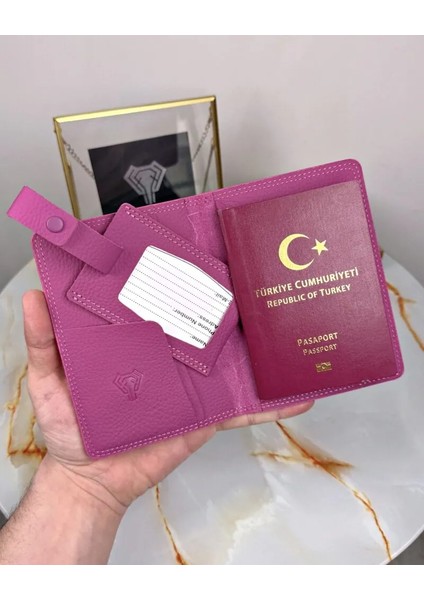 Hakiki Deri Pasaport Kılıfı ve Valiz Etiketi 2038