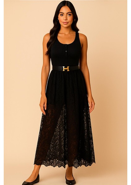 Kadın Premium Fitilli Önü Düğmeli Siyah Atlet indirimleri